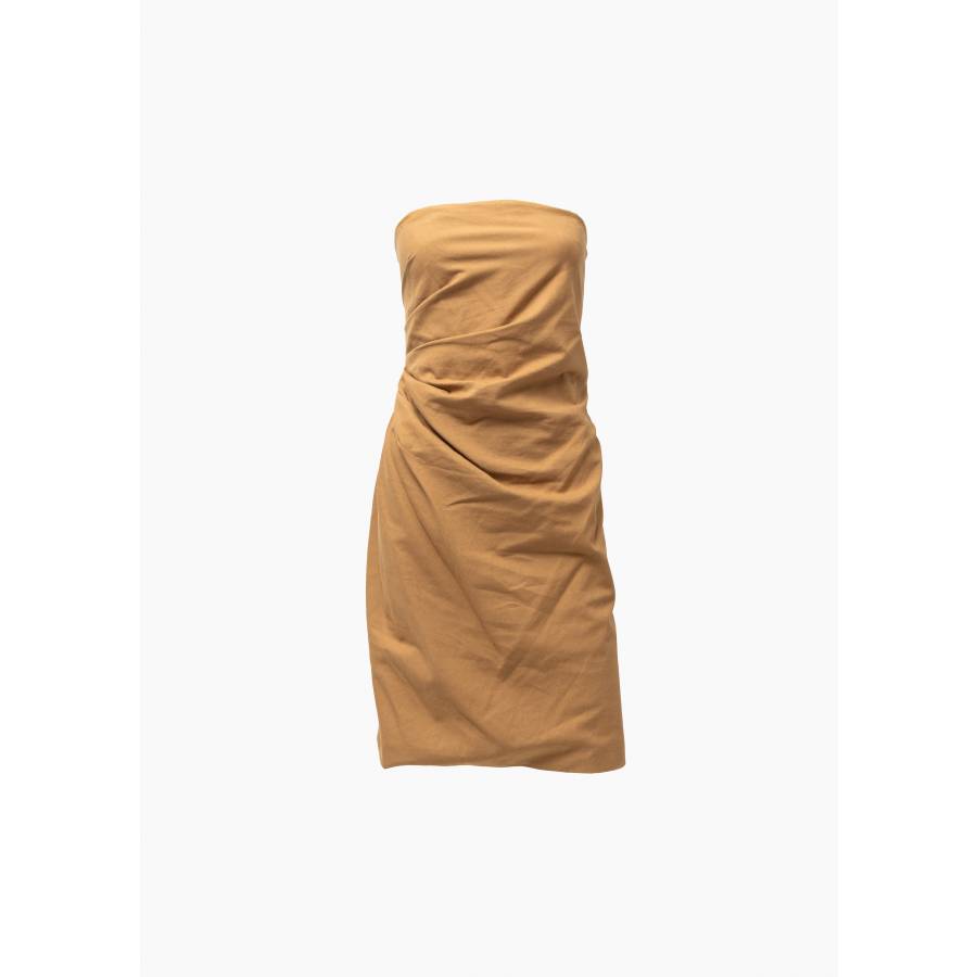 Mini-robe bustier camel dos nu