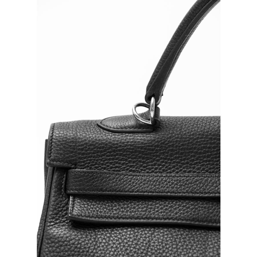 Sac Kelly 35 en cuir noir Taurillon Clemence