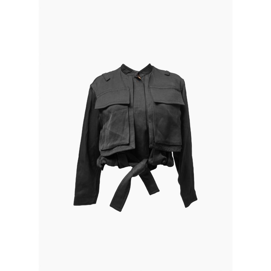 Bomber jacket with belt