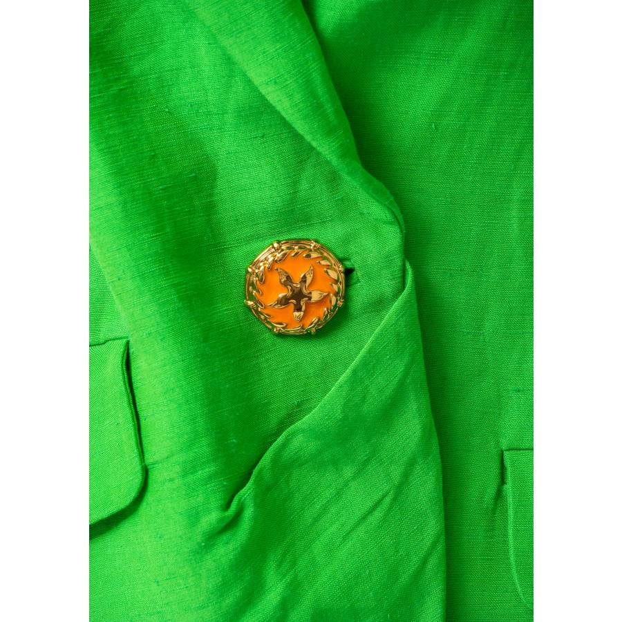 Green linen blazer