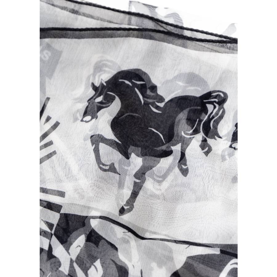 Horse print silk scarf