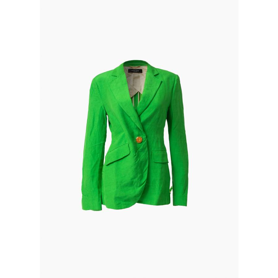 Green linen blazer