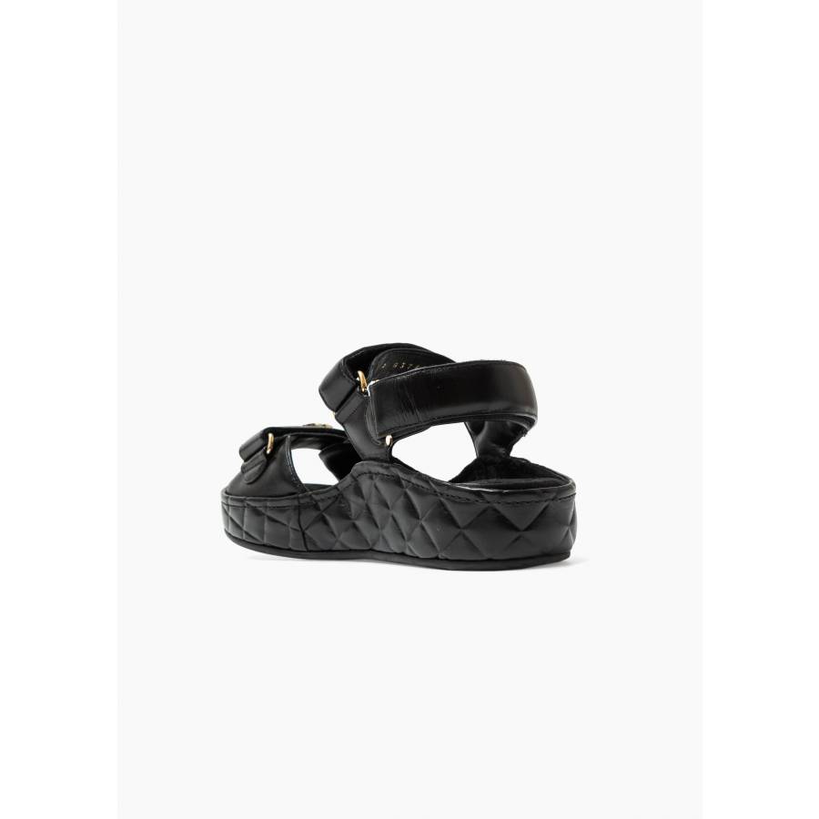 Dad sandals in shiny calf leather