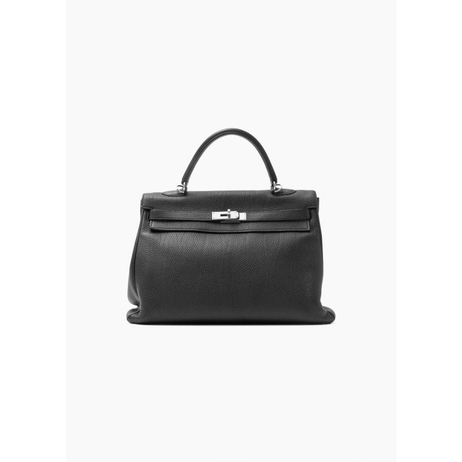 Kelly Bag 35 aus schwarzem Leder Taurillon Clemence