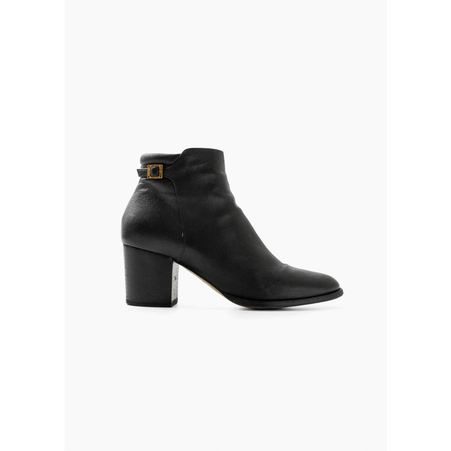 Bottines Method 65 en cuir grainé noir