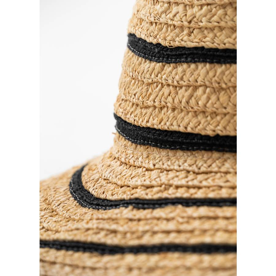 Kate striped straw fedora hat