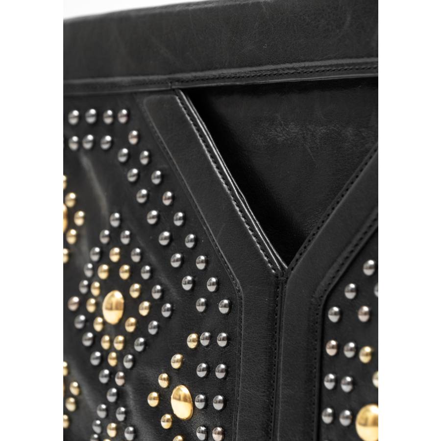 Black clutch with studs