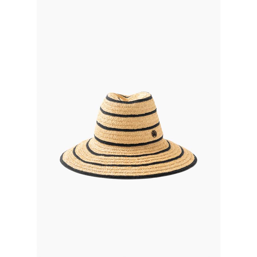 Chapeau fedora en paille rayée Kate