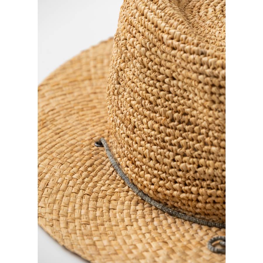 André raffia fedora hat