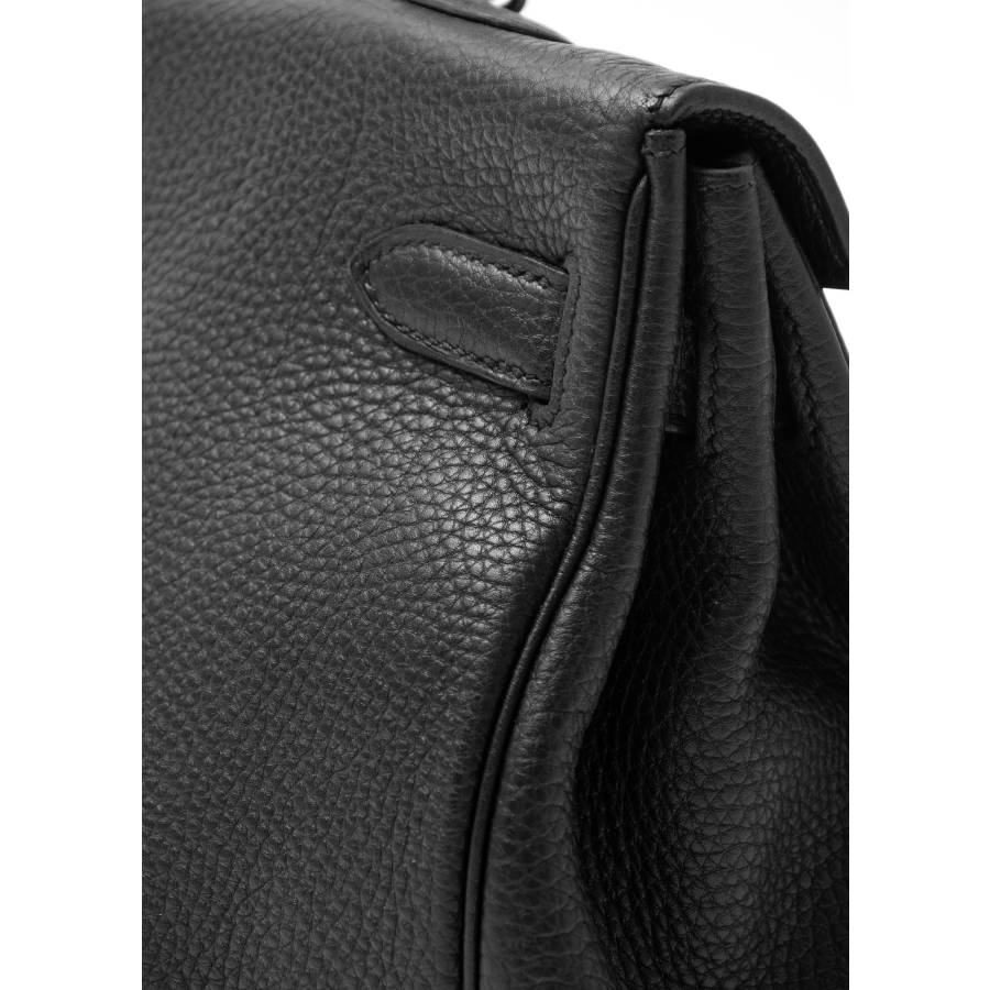 Kelly 35 bag in black leather Taurillon Clemence