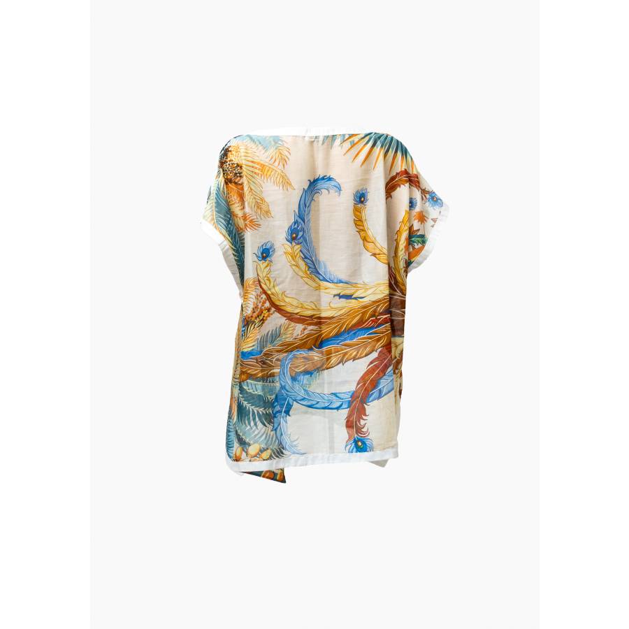 Loose-fitting multicolored beach top