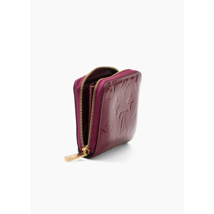 Portefeuille Zippy en cuir verni fuschia