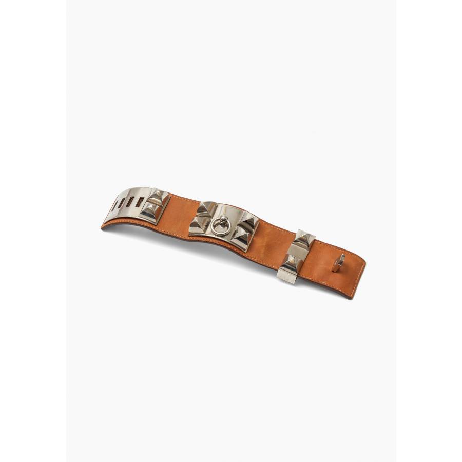 Barenia calfskin dog collar bracelet