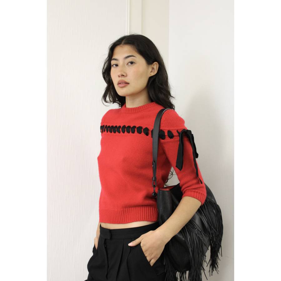 Pull en cachemire rouge