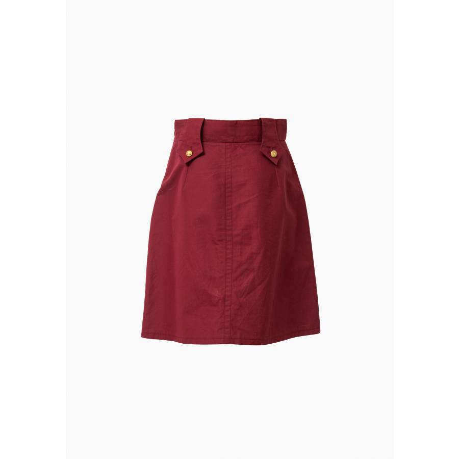 Red skirt with gold buttons