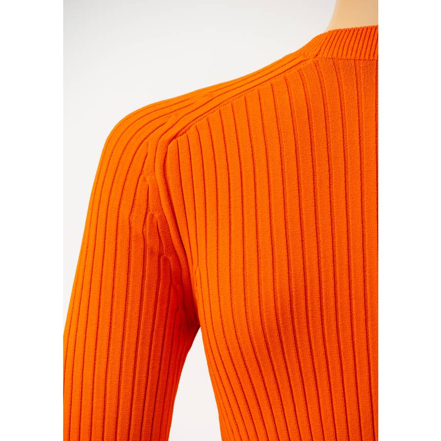 Fluorescent orange long-sleeved top