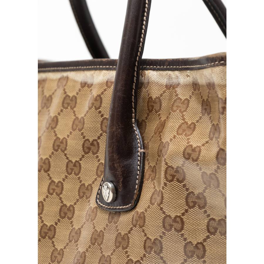 GG Crystal brown leather bag