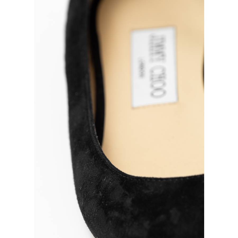 Black suede ballerinas