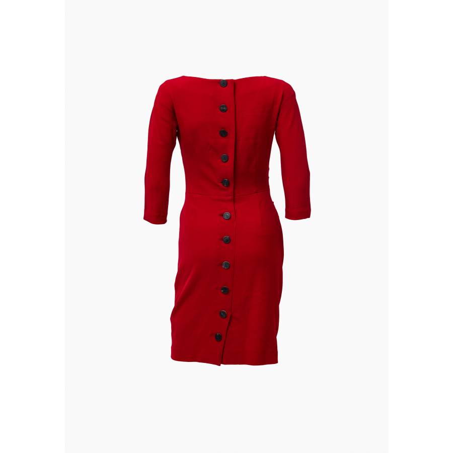 Long-sleeved red dress