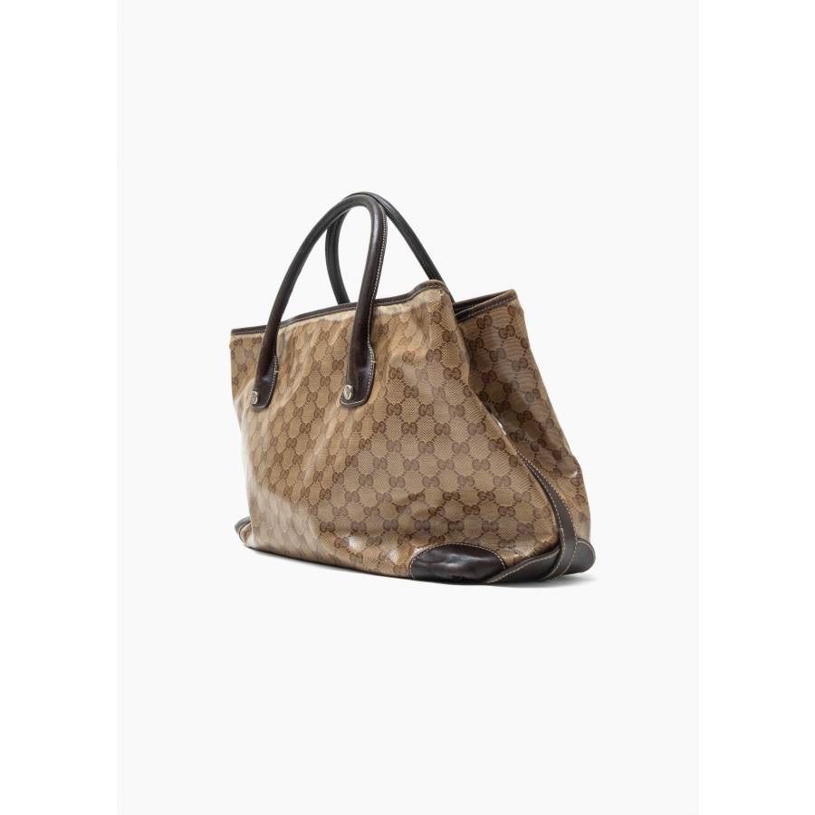 Sac GG Crystal en cuir marron