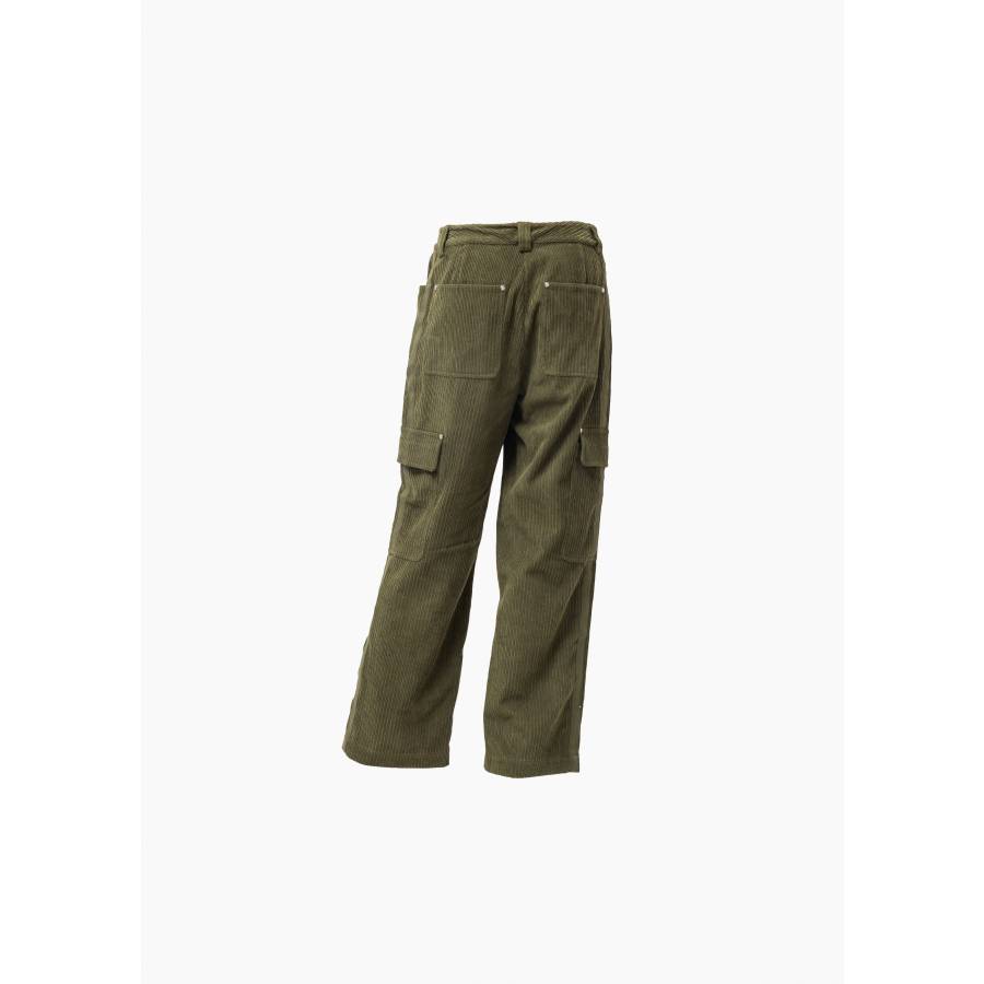 Pantalon cargo en velours côtelé kaki