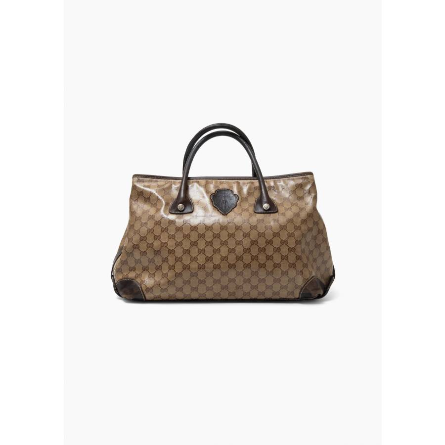 GG Crystal brown leather bag