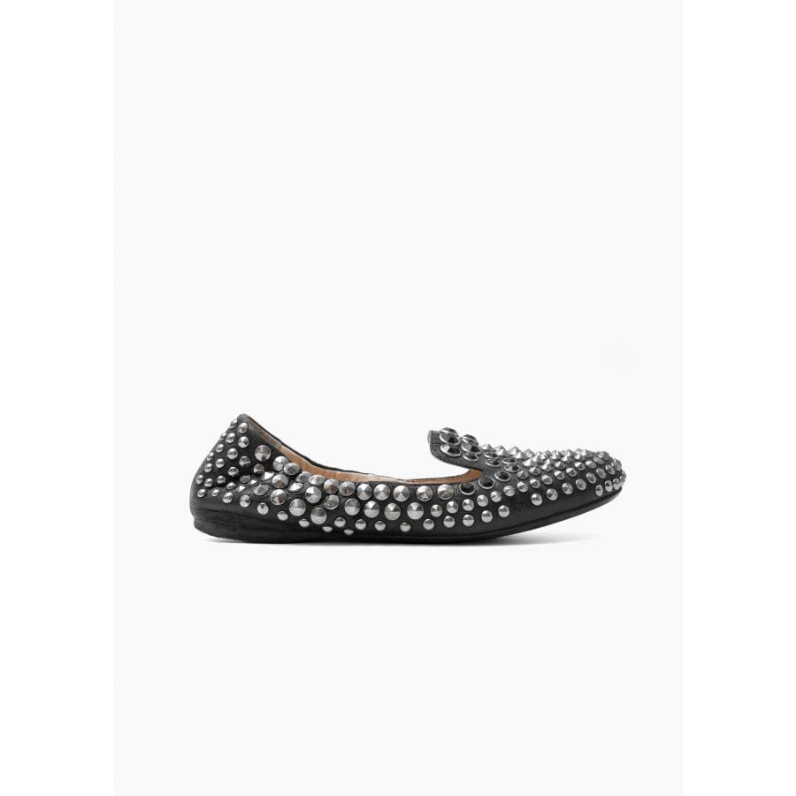 Black studded loafers