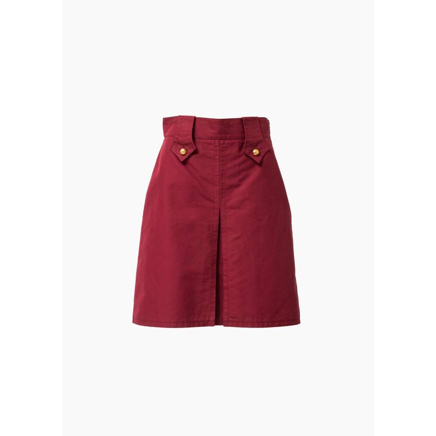 Red skirt with gold buttons