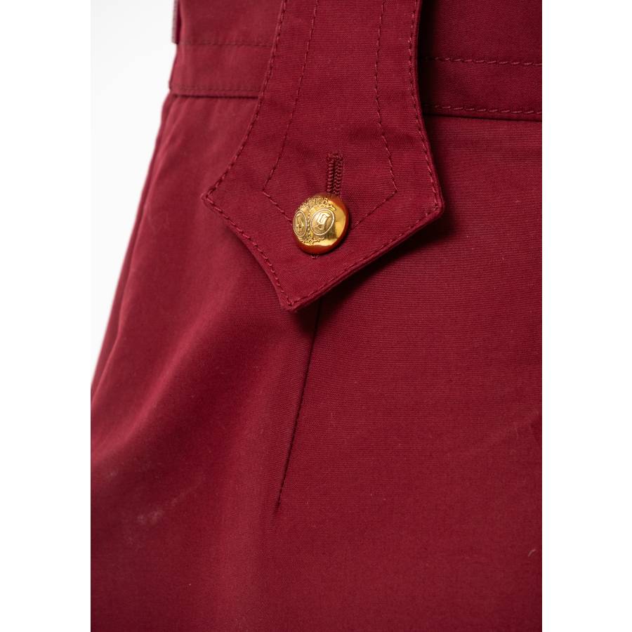 Red skirt with gold buttons