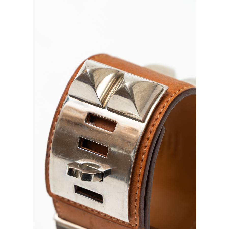 Barenia calfskin dog collar bracelet