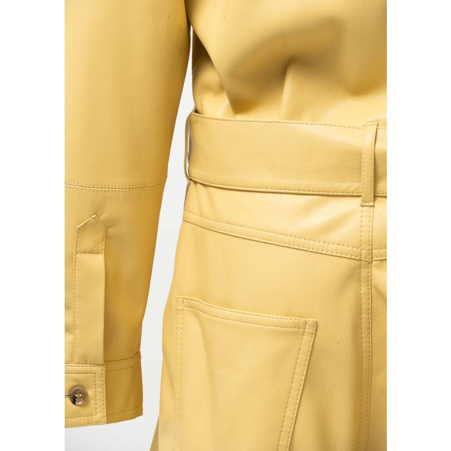 Ashton" camel faux leather jumpsuit