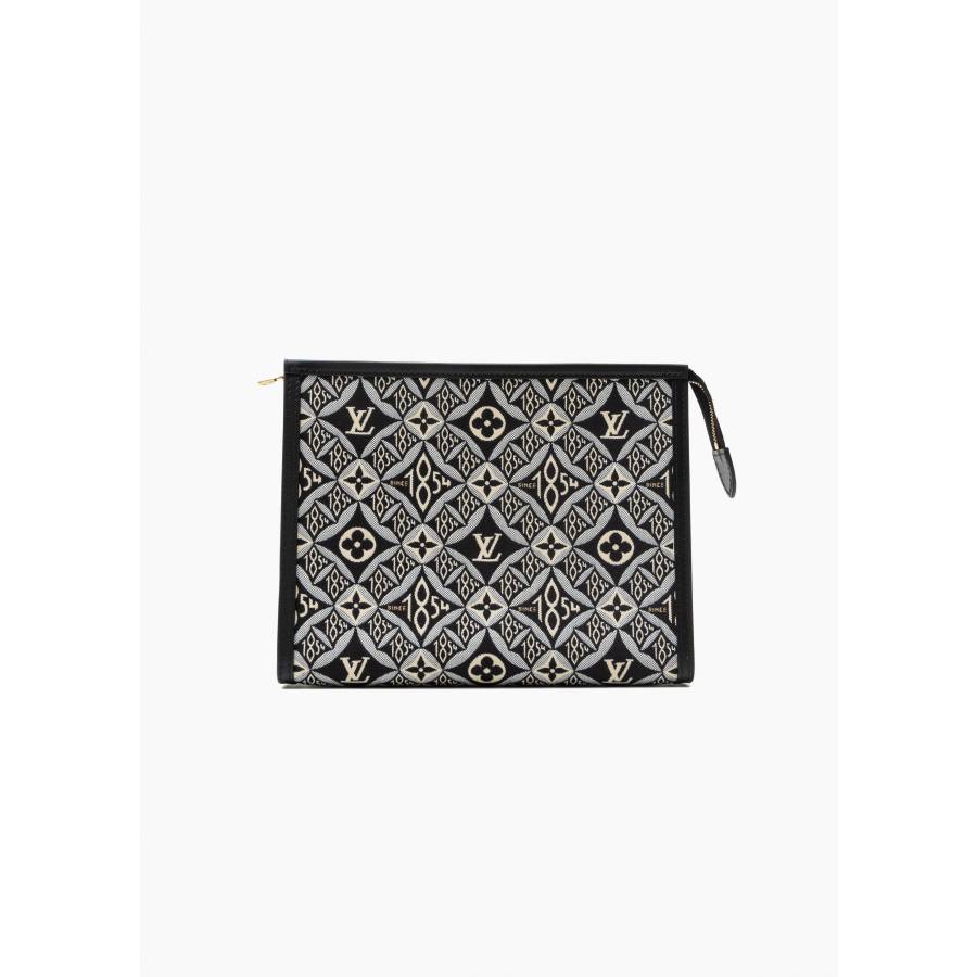 Pochette de toilette noir et blanche