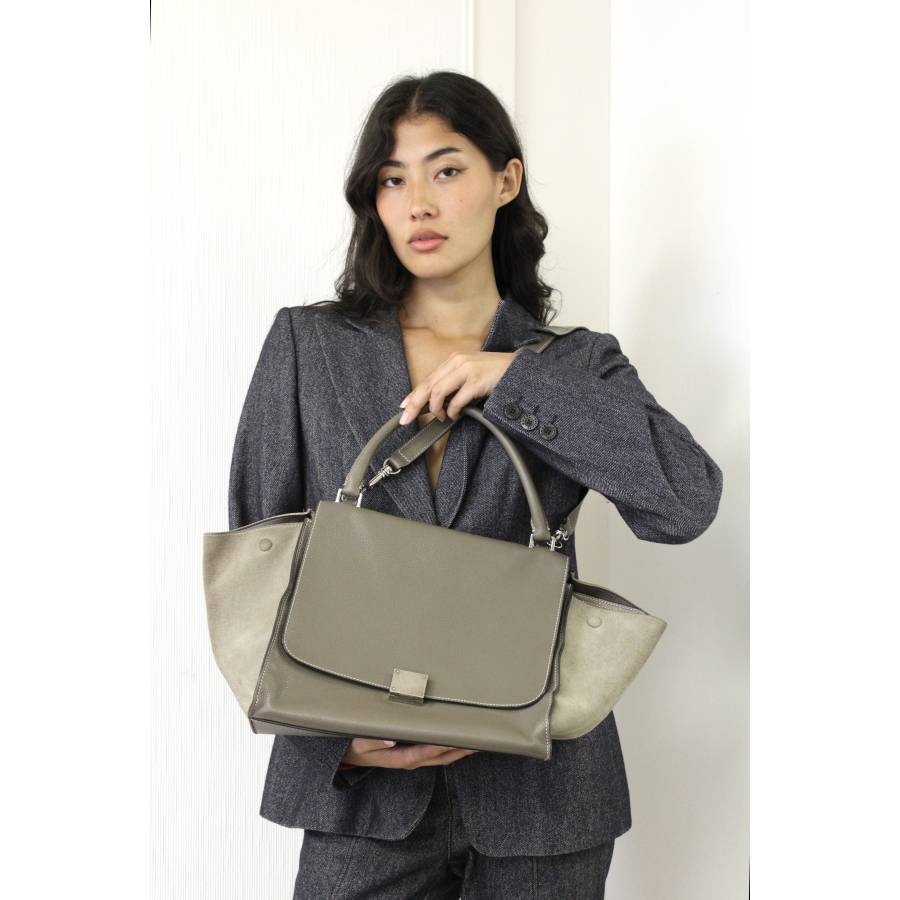 Handtasche Trapez taupe