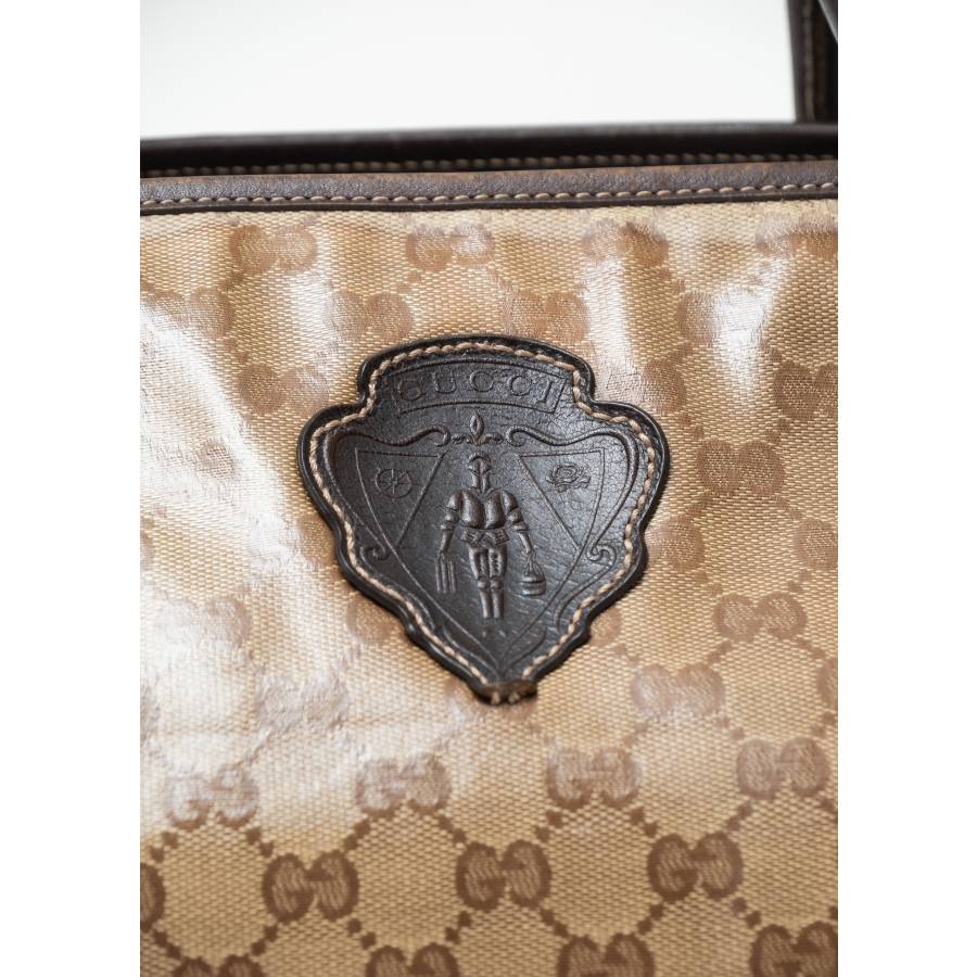 GG Crystal brown leather bag