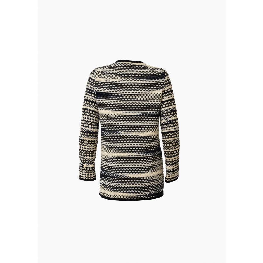 Two-tone knitted cotton jacket