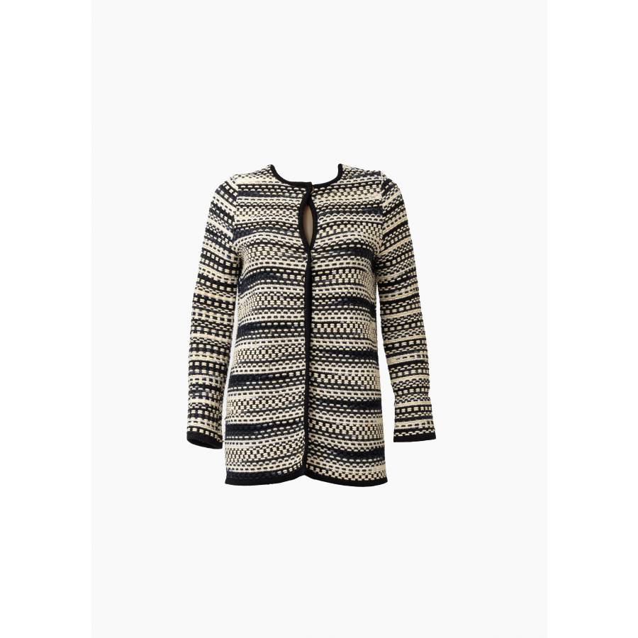 Two-tone knitted cotton jacket