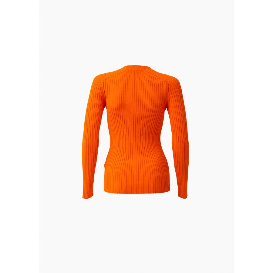 Fluorescent orange long-sleeved top