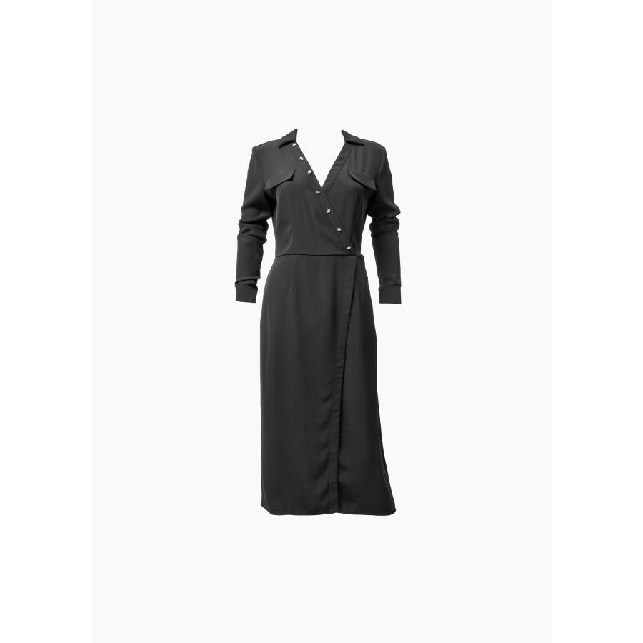 Schwarzes Hemdkleid