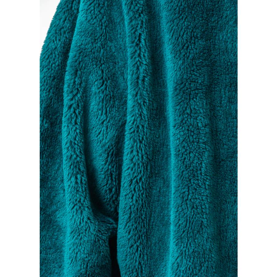 Green faux fur coat