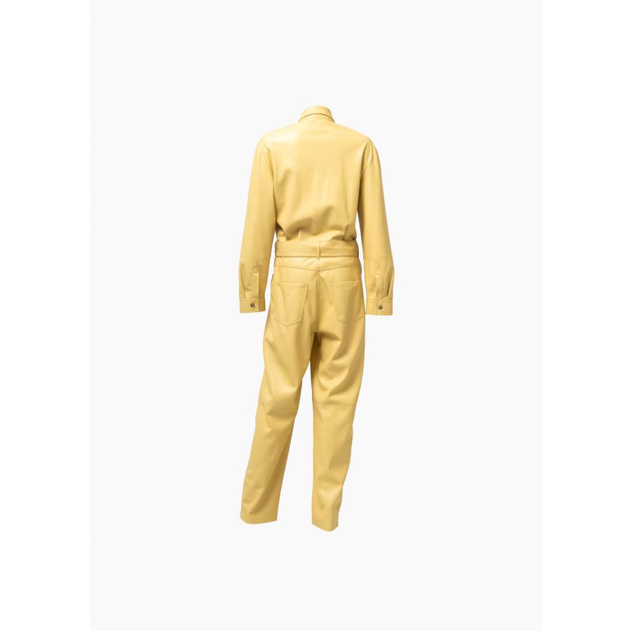 Ashton" camel faux leather jumpsuit