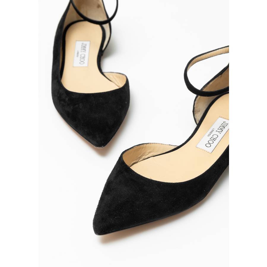 Ballerines en daim noir