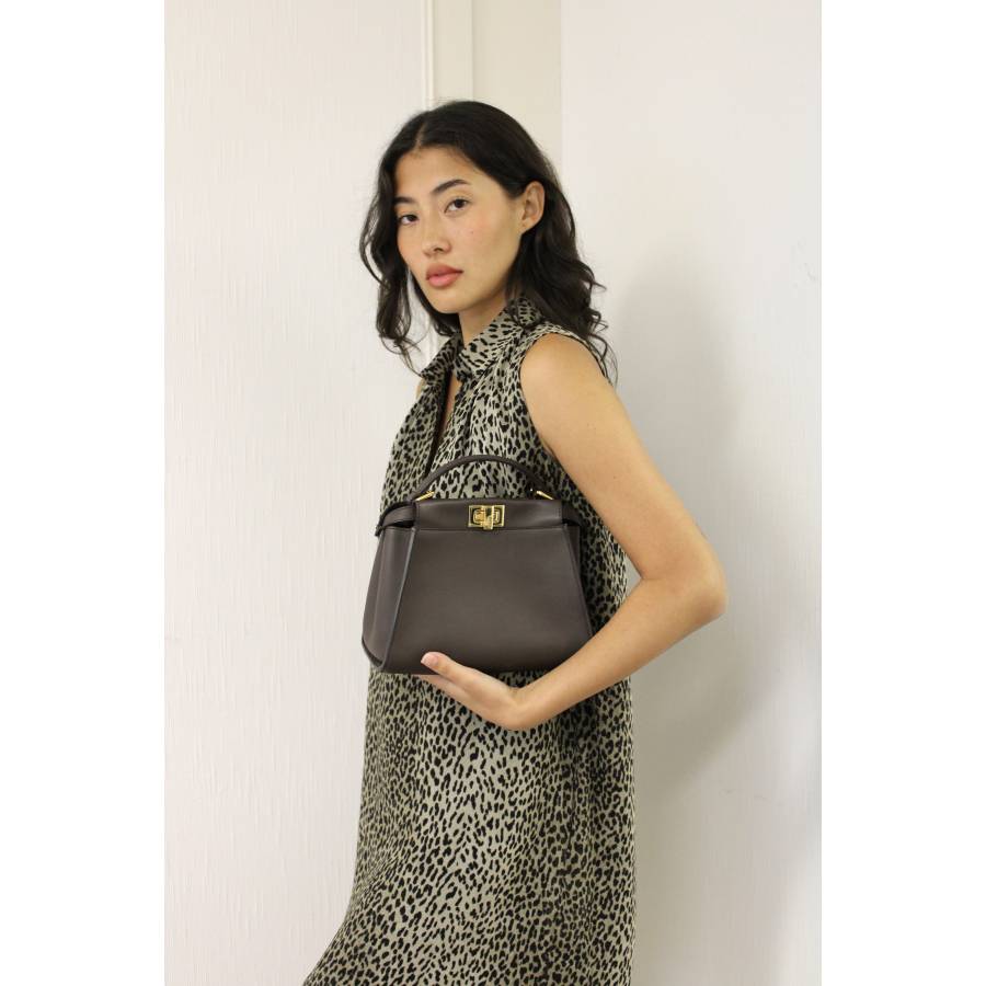 Peekaboo Mini brown leather bag