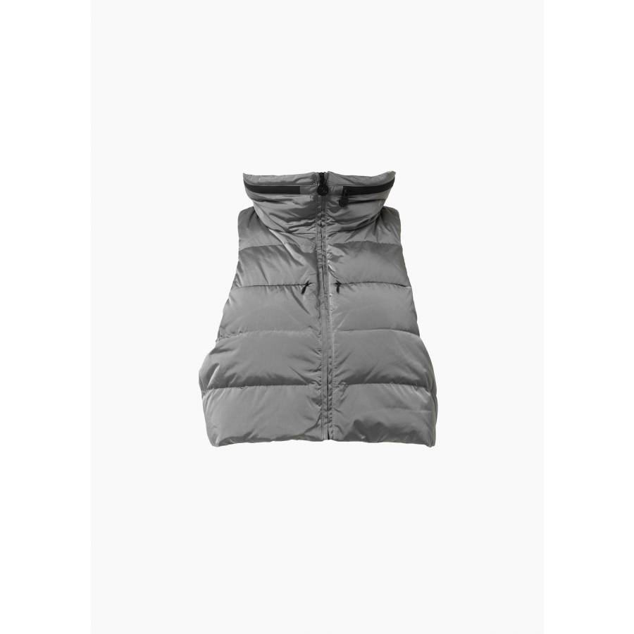 Grey sleeveless down jacket