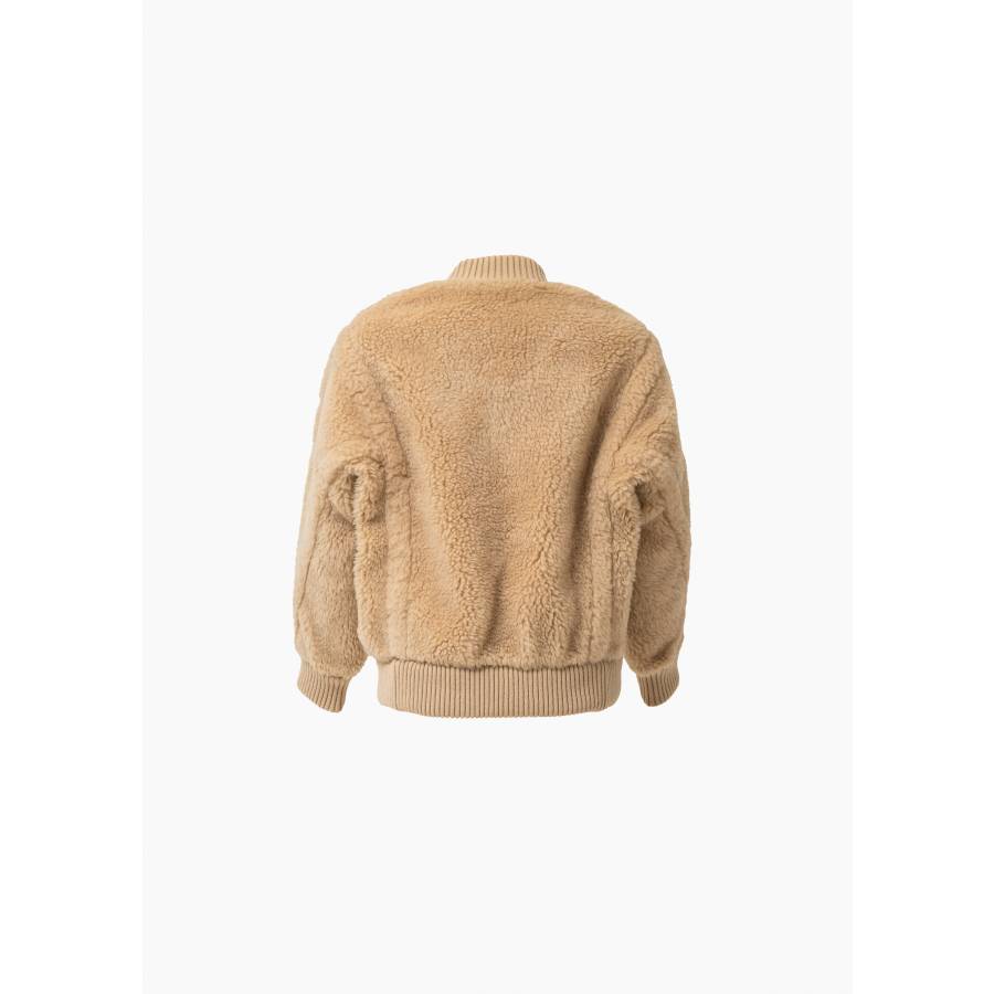 Oversized bomber jacket in wool and alpaca