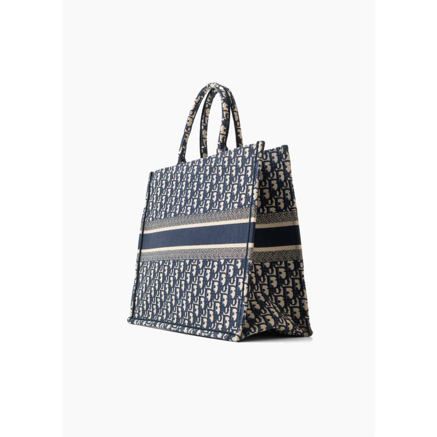 Blue and ecru Book Tote