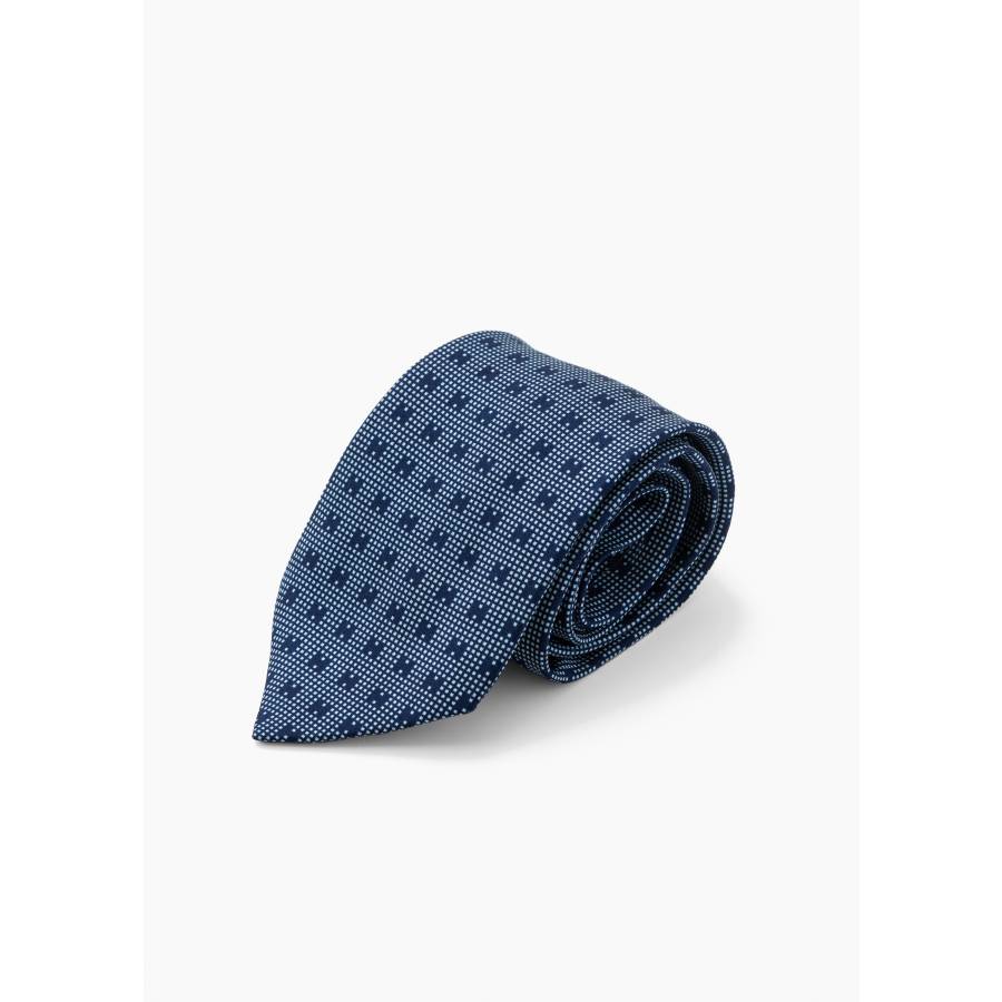 Navy blue H pattern tie