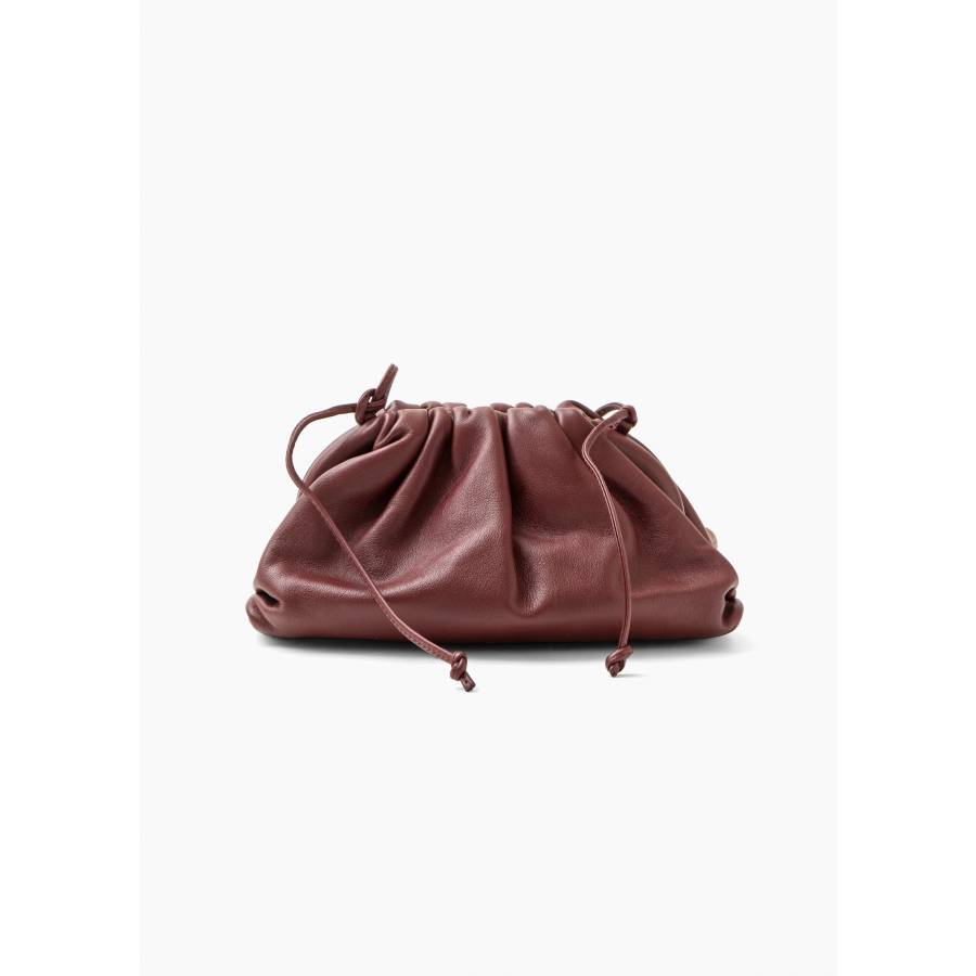 Sac Mini Pouch en cuir bordeaux