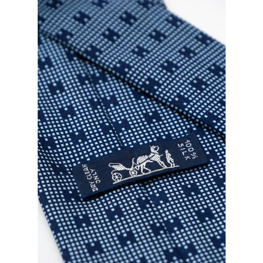 Navy blue H pattern tie