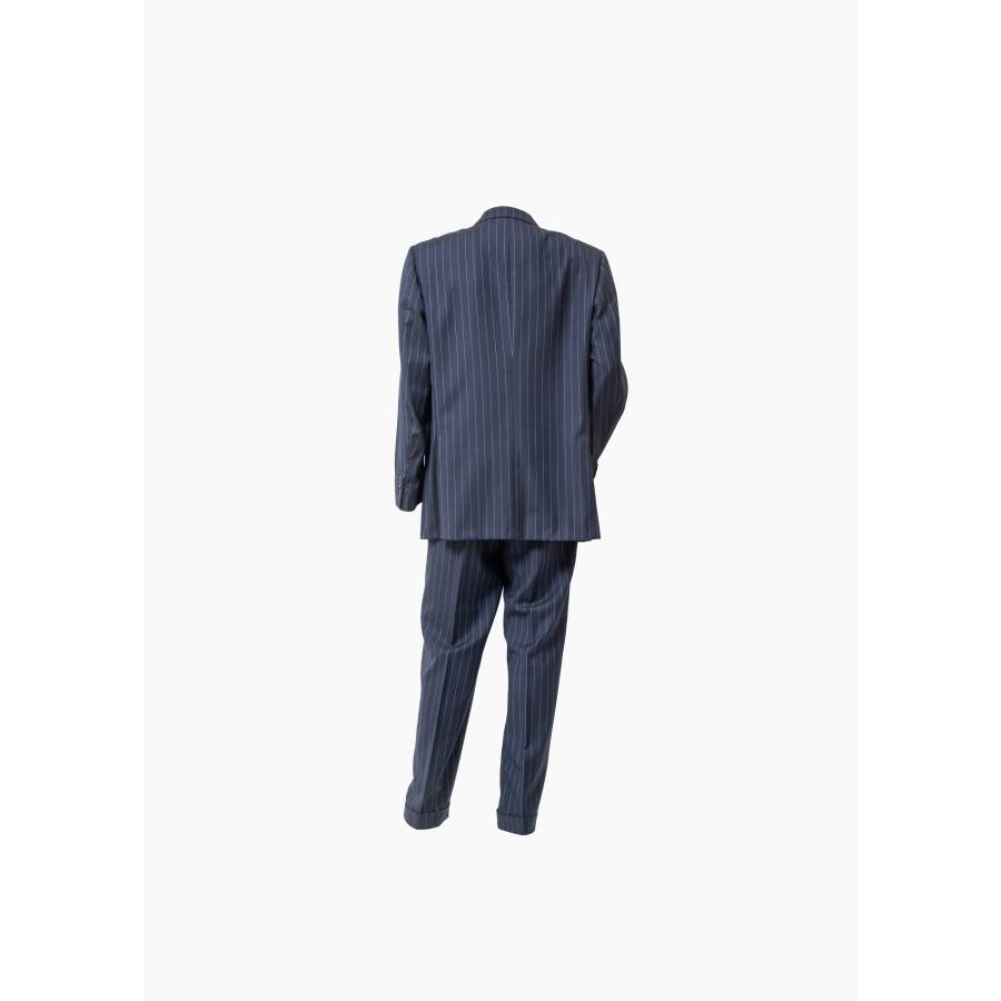 Navy blue pinstripe suit