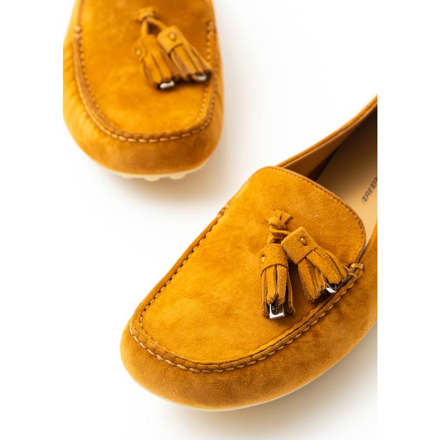 Suede driver loafers